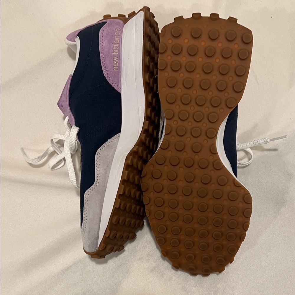 New Balance 327 colorblock Indigo + Raw Amethyst Retro Sneakers Womens 9.5 new - Picture 9 of 12